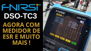 FNIRSI TC3  Um testador de componentes com Osciloscópio Gerador de Sinais e Medidor de ESR [upl. by Ahsiekim]