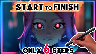 How to Paint a Character in 6 Steps – Illustration in Clip Studio Tutorial Guide [upl. by Damas]