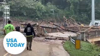 Flooding in Lake Lure and more North Carolina causes damage  USA TODAY [upl. by Jamieson59]