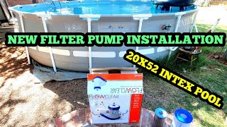 FLOWCLEAR POOL FILTER PUMP INSTALLMENT ON A 20x52 INTEX POOL [upl. by Murton889]