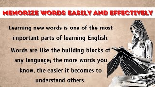 MEMORIZE WORDS EASILY AND EFFECTIVELY  English Speaking Practice [upl. by Sirk]