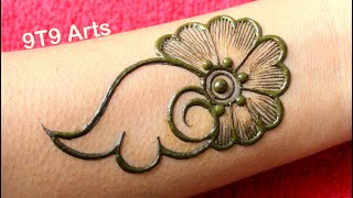 New Easy Mehndi Design for Beginners  Shaded Arabic Mehndi Design  Mehandi ka design [upl. by Ardnasac]