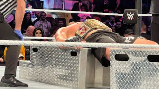 ROMAN REIGNS ATTACKS BROCK LESNAR WWEMSG 3522 WRESTLEMANIA [upl. by Bushweller]