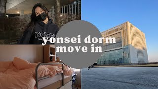 eng yonsei university dorm movein 🦅⎜songdo triple street⎜first day of school⎜연세대학교 국제캠퍼스 기숙사 브이로그 [upl. by Eziechiele]