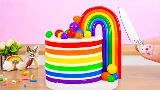 Miniature Rainbow Chocolate Cake Decorating 🌈 Amazing Rainbow KitKat Cake Decorating By Mini Cakes [upl. by Pulling]