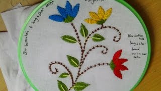 Hand Embroidery Designs  122  Bar buttonhole amp long amp short Stitch designs [upl. by Annie941]