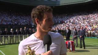 Andy Murrays Championship Winning Speech in 2013  Bradley Cooper amp Gerard Butler watch on elated [upl. by Nmutua]