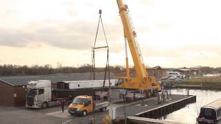 69x11ft Widebeam Canal Boat Crane Lift [upl. by Peony]