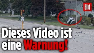 Polizei veröffentlicht Unfallvideo als dringende Warnung an alle Autofahrer [upl. by Cann]