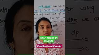 Half Adder in DigitalElectronics  Combinational Logic in Telugu [upl. by Arit]