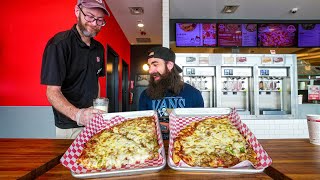 IN CHICAGO THEY HAVE THE WEIRDEST PIZZA CHALLENGE IVE EVER DONE  BeardMeatsFood [upl. by Ragland]