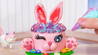 Cute Cake 🐰 Miniature Fondant Bunny Cake Decorating 💖🐰 1000 Miniature Ideas By Mini Cakes Baking [upl. by Falconer]