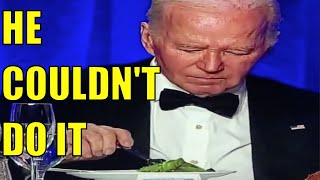 Biden cant even use a fork [upl. by Reibaj]