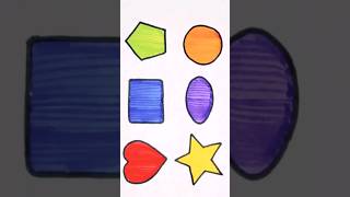 Shapes drawing and colouring for kids Shorts Viral Tranding Shapes Drawing Colouring [upl. by Efal]