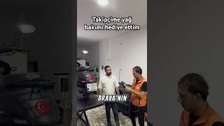 Takipçime yağ bakımı hediye ettim bravaindustry ile reklam shorts keşfet kurye motovlog fyp [upl. by Rennob]