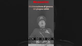 Benito Mussolini  Dichiarazione di guerra 1940 ➡️Ti regaliamo 100 euro [upl. by Aonian472]