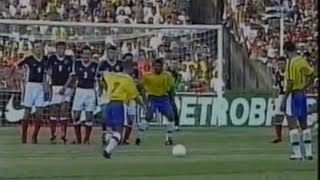 Marcelinho Carioca amazing free kick for Brazil [upl. by Kcirredal781]