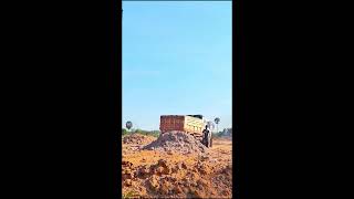 First Start New Project Landfill by Dump truck 5ton with Bulldozer KOMATSU D20P [upl. by Maggy]