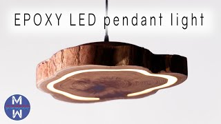 How to Make an EPOXY LED Pendant Light  woodworking amp epoxy resin [upl. by Ognimod29]