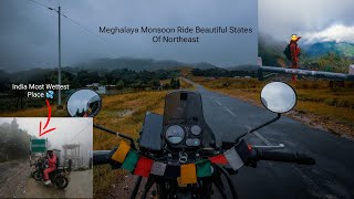 Northeast Meghalaya Monsoon Solo Ride l Mawsynram India Me Sabse Jada Barish Hune Wali Village 😶‍🌫️ [upl. by Kcoj592]