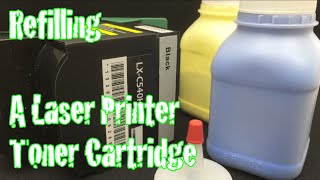 How To Refill A Color Laser Printer Toner Life Hack Lexmark C543dn [upl. by Inat]