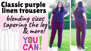 DREAMED PURPLE PANTS Blending sizes tapering legs Upland Trousers Itch to Stitch COOL SALE [upl. by Yusem]