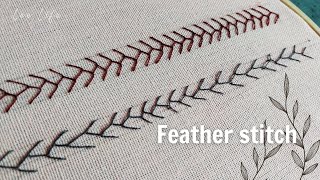 Feather stitch  embroidery stitch makes beautiful borders [upl. by Apple721]