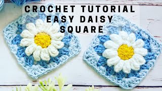 HOW TO CROCHET A QUICK DAISY GRANNY SQUARE  DAISYS DREAM BY RADCROCHET [upl. by Verras]