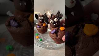 🎃Halloween muffins marshmallow bats🦇 halloween baking homemade recipes bakingdiaries dessert [upl. by Stinky]