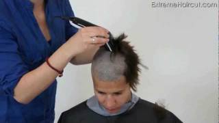 Bald girl  ExtremeHaircutcom model [upl. by Graaf]