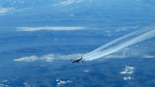 AirtoAir with Airbus A340 contrails [upl. by Yramanna]