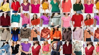 BLUSAS ELEGANTES FINAS Y SOFISTICADAS DE MODA 2023 para LUCIR en FIESTAS y OCACIONES ESPECIALES 2023 [upl. by Aliek]