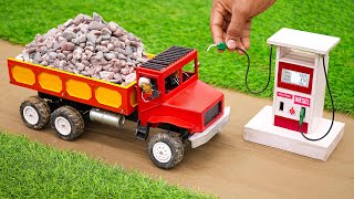 diy mini truck loading stone from crusher machine science project sanocreator [upl. by Nnyroc]