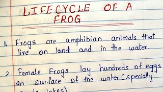 Lifecycle of a Frog 10 lines Essay [upl. by Yendor]