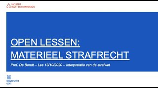 Open lessen UGent  Opleiding Criminologie  Materieel strafrecht [upl. by Faustine]