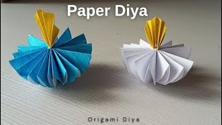 Origami Diya🪔 Diwali special paper diya Paper craft ideas [upl. by Cousin]