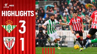 RESUMEN  Real Betis 31 Athletic Club  LaLiga EA Sports 202324 MD26 [upl. by Rap]