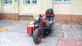 Motorrad mit 1 Zylinderwasserverdampfermotorwmv [upl. by Jacquenetta612]