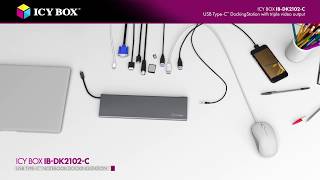 ICY BOX IBDK2102C – USB TypeC™ DockingStation with triple video output [upl. by Annayek]