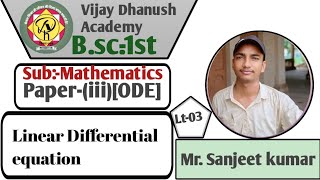 Lec03Odeordinary differential equationslinear deqn order and degree  allahabad university [upl. by Pryor978]