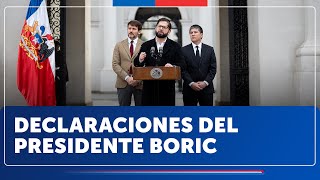 Presidente Gabriel Boric entrega declaraciones [upl. by Asaeret223]