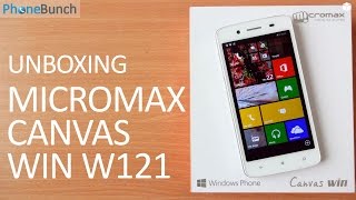 Micromax Canvas Win W121 Unboxing [upl. by Suravart]