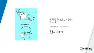 FFP2 Masks x 20 Black SKU OX P20DU BLACK [upl. by Nohs]