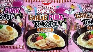 Nissin ramen garlic pork tonkotsu review [upl. by Viole265]