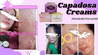 CAPADOSA CREAMS  PEKAS CREAM  BOTOX CREAM AND ACNE CREAM [upl. by Ehling532]