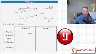 Exercice ♦ Calculer le volume de solides • Volume  aire de la base x hauteur3 ♦ Quatrième [upl. by Ettenom934]