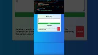 Day 2699 New Add Notes App using Javascript CSS HTML coding javascriptprojects viralshort [upl. by Nylcaj937]