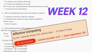 Affective Computing Week 12 Assignment Solutions  Assignment 12  NPTEL  Jan  Apr 2024 [upl. by Liu]