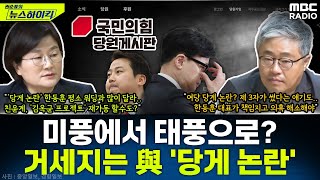 미풍에서 태풍으로 바뀌나거세지는 與 당원 게시판 논란  장윤선amp장성철 권순표의 뉴스하이킥 MBC 241121 방송 [upl. by Yanaton142]