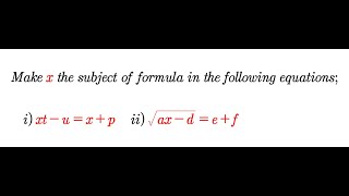 subject of formula of an equation vid19 [upl. by Whallon]